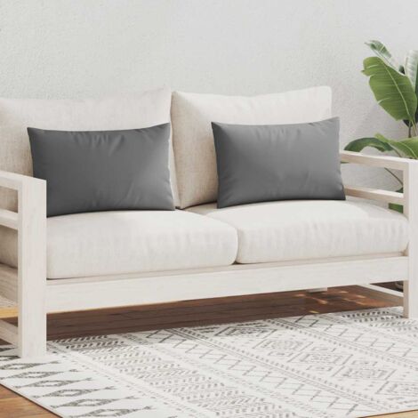 Oreiller d'extérieur lot de 2 60 x 40 cm Gris CFW835095