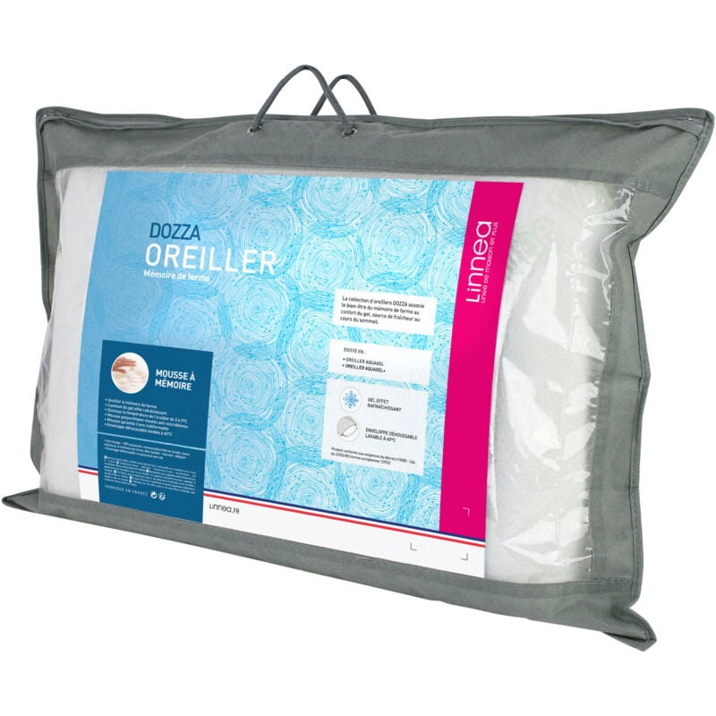 Oreiller dozza mousse à mémoire de forme moulée Aquagel 40x60 cm