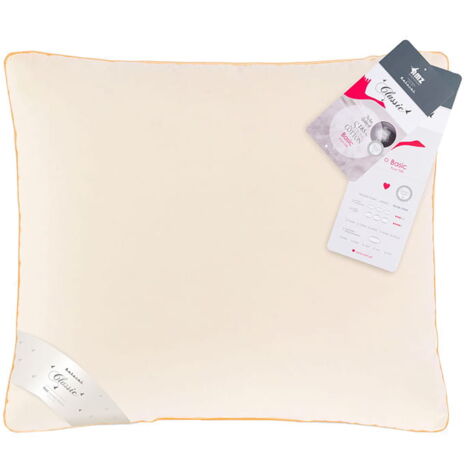 Oreiller en duvet d'oie 70 % 70 x 80 cm Crème basique AMZ