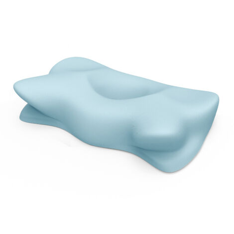 Oreiller en mousse à mémoire de forme en forme de papillon à rebond lent, 2 hauteurs réglables, oreiller orthopédique,coussin en mousse à mémoire de forme haut et indéformable (vert)