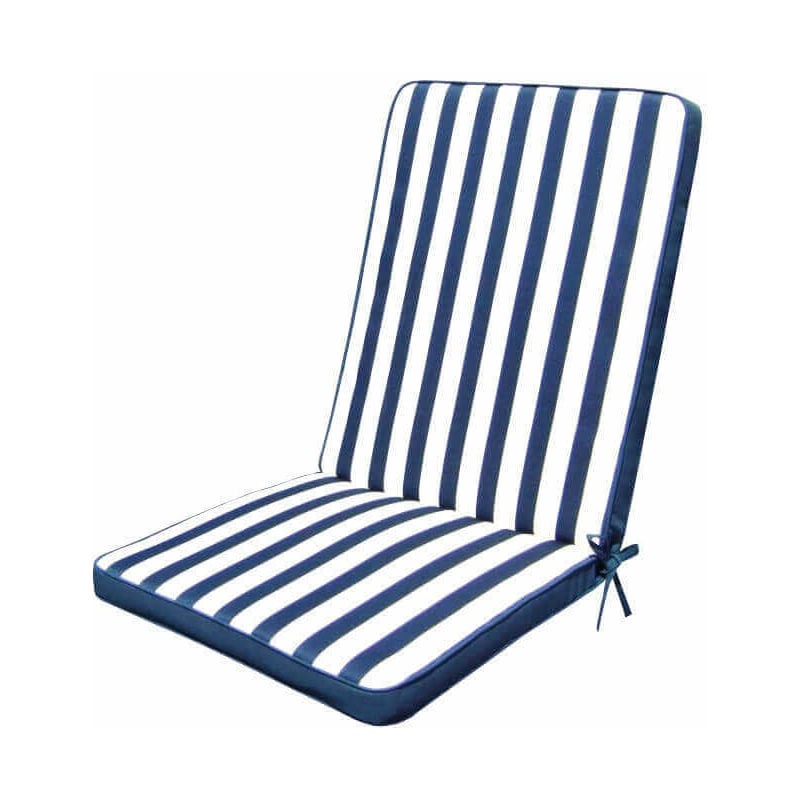 Oreiller en polyester amovible et imperméable avec arrière moyen 90x40 cm par chaise Blue