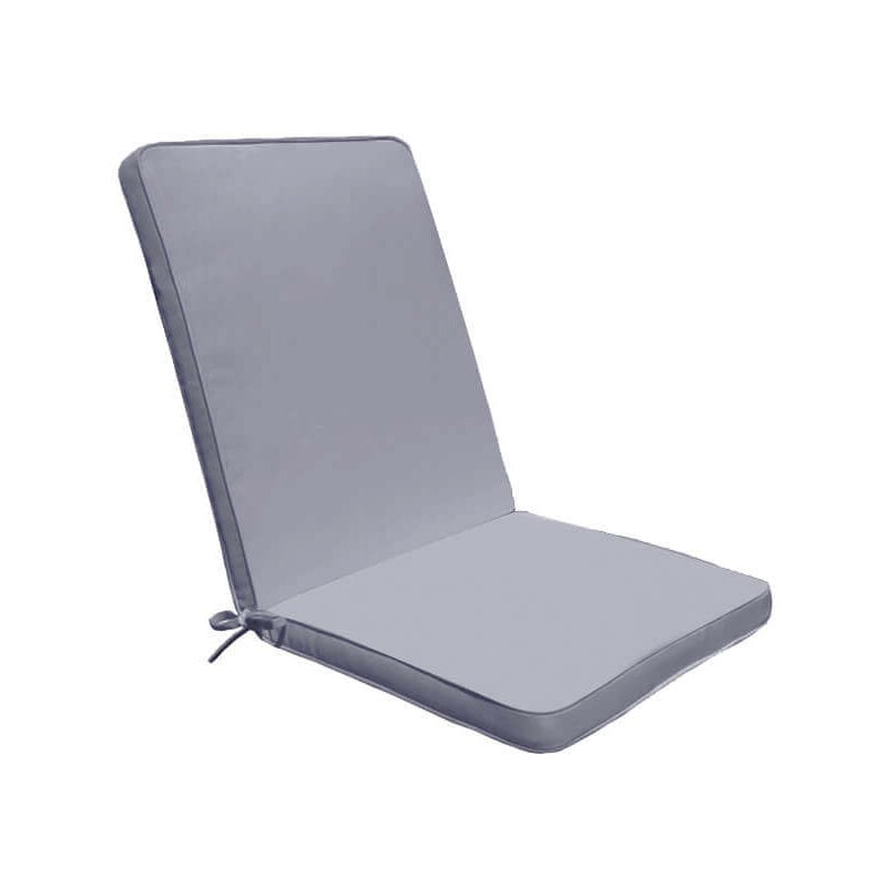 Gardeness - Oreiller en polyester amovible et imperméable avec arrière moyen 90x40 cm par chaise Grey - Grey