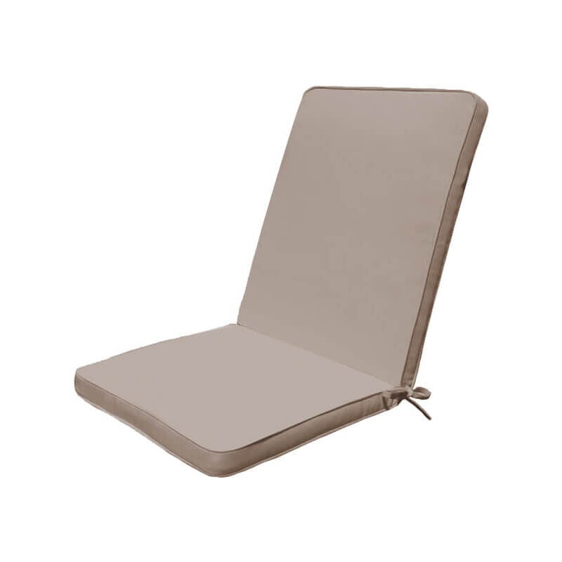 Defibrico - Oreiller en polyester amovible et imperméable avec arrière moyen 90x40 cm par chaise Tan - Tan