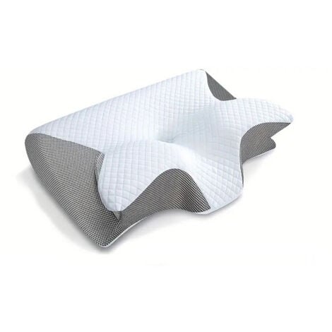 COOCHEER Oreiller Ergonomique Cervical, 2 en 1 Oreiller Orthopédique à Mémoire de Forme pour la Nuque, Coussin pour Dormir sur Le Côté et sur Le Dos, 62x37x12cm (Gris)