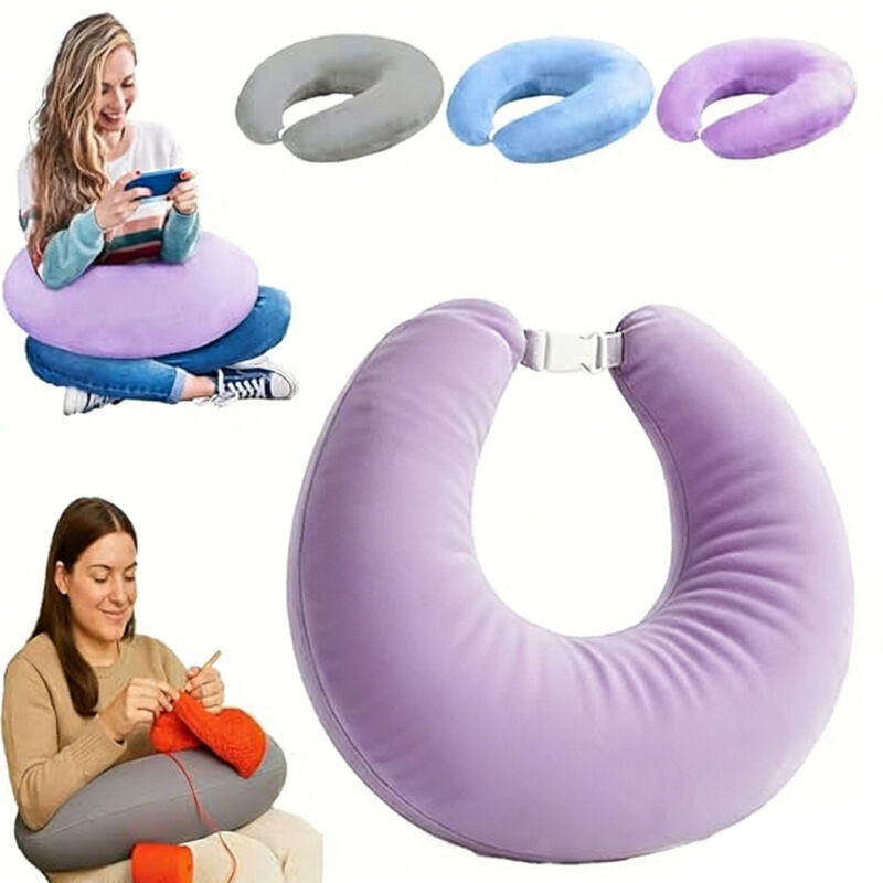 Oreiller ergonomique cervical mémoire forme velours cristal doux soutien nuque et bras confort lecture et jeux coussin