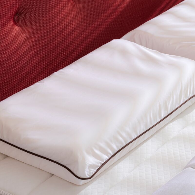 Oreiller ergonomique latex naturel et taie d'oreiller percale Someo 40x60