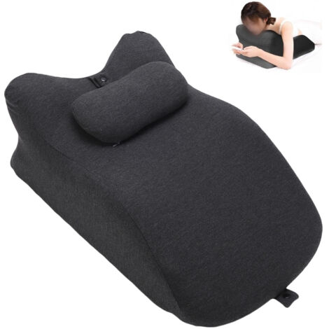 Oreiller ergonomique multifonctionnel en mousse à mémoire de forme, lavable, pour lit, position assise ou lecture.