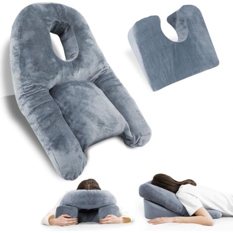 Oreiller Face vers Le Bas pour Dormir, Oreiller avec Trou pour la Récupération de la BBL ou de la Chirurgie oculaire, Coussin De Massage pour Lit, Oreillers Soutien Tête Retina