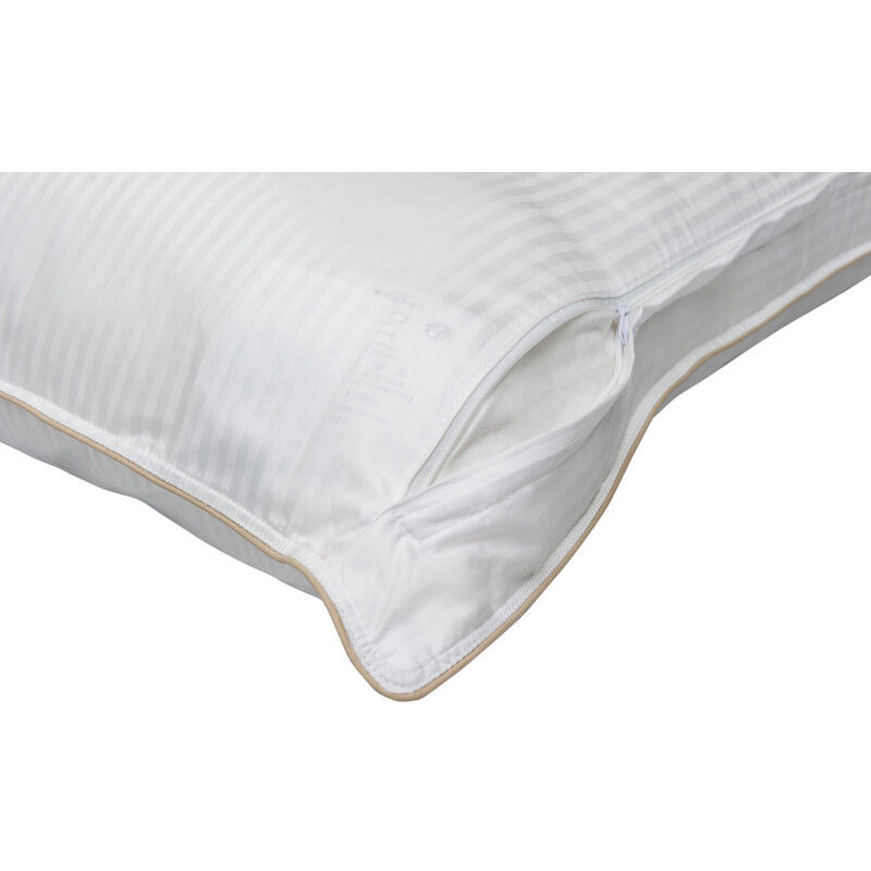 Lestra - Oreiller 'Fjord Grand Hotel' déhoussable Moelleux Com'Duv Satin de coton rayé Taille d'oreiller: Oreiller 50 x 70 cm
