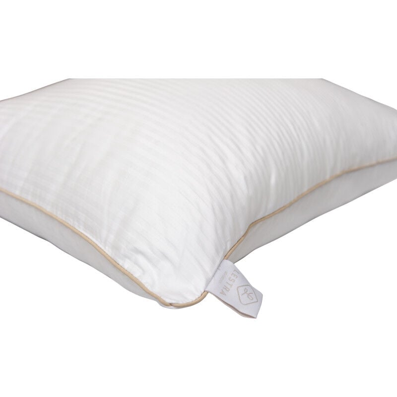 Oreiller "Fjord Grand Hotel" Moelleux Com'Duv Satin de coton rayé Lestra - Taille d'oreiller: Oreiller 50 x 70 cm