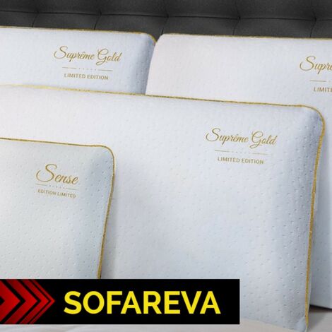 Oreiller mémoire de forme 40x70cm – Densité 45 kg/m3 – Finition brodée luxe – Maintien nuque optimal – Housse lavable – Sofareva