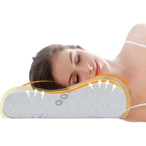 Oreiller orthopédique en mousse à mémoire de forme, nouvelle version 2025, soutien cervical pour les personnes dormant sur le côté et sur le dos, housse en bambou, oreiller cervical ergonomique (50301