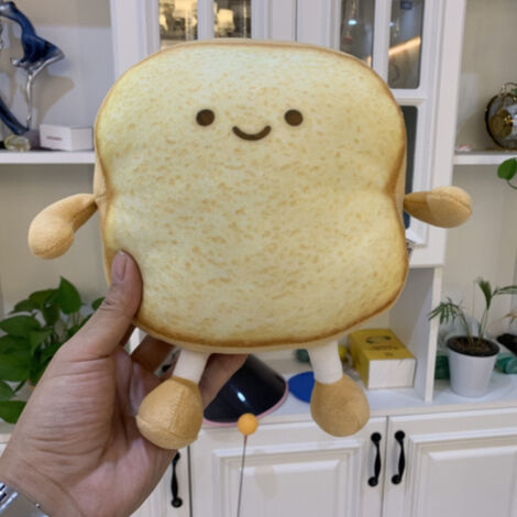 Oreiller Pain Tranché Décoration Maison Doux Peluche Jouet Cadeau Original Enfants Adultes