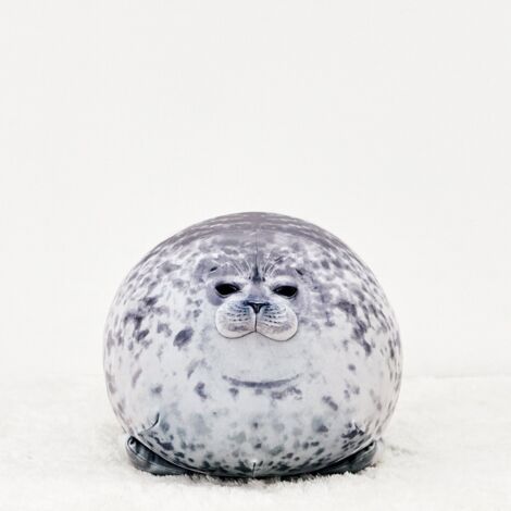 Oreiller Phoque Dodue, Peluche Coussins Phoque Marin en Coton Doux Jouet Animal Mignon pour Décoration (30cm)