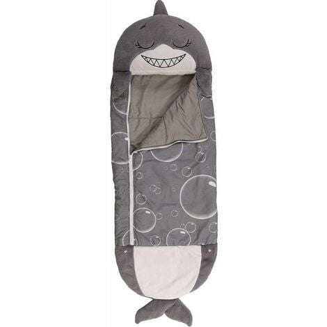Sac de couchage pliant oreiller, 2 en 1 épaissi sac de couchage créatif  pour enfants Licorne bébé tout - petit Cartoon chaud anti - coup de pied se  fait pincer par pyjama coton, Shark style