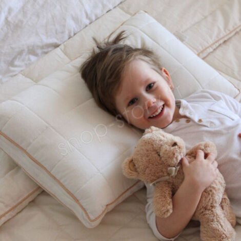 Oreiller pour enfants 40x60 cm en fibres de bambou 100% naturel – Lavable à 60 °C – Adapté aux peaux sensibles – Alignement colonne vertébrale – Shop-Story