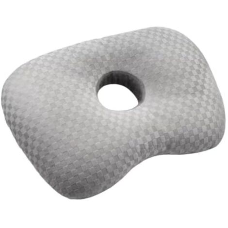 Oreiller pour piercing d'oreille, adapté aux personnes dormant sur le côté, soulage les douleurs et l'inflammation des oreilles, lavable, ajustable, gris.