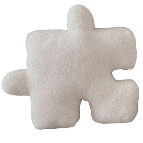 Oreiller puzzle en peluche, oreiller de forme irrégulière, oreiller puzzle amusant, blanc