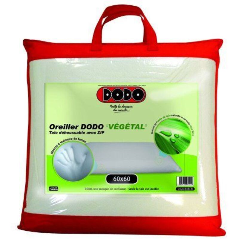 Dodo - Oreiller ergonomique à mémoire de forme - 60x60 cm - vegetal