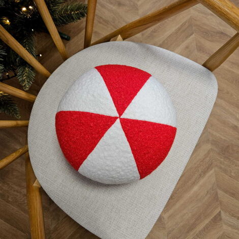 Oreiller SOFT LOOP  boule blanche et rouge