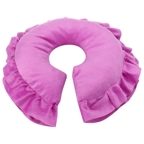 Oreiller Visage Ergonomique U-Shape Détachable pour Spa et Massage - Violet et Rouge