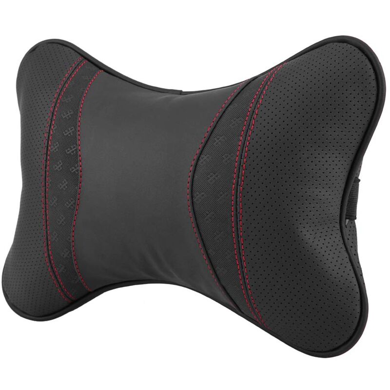 Oreillers de Cou de Voiture pour la Conduite, Oreiller de Soutien de Cou en Cuir Appui-Tête Oreiller de Repos de Cou pour Voyager(Noir)