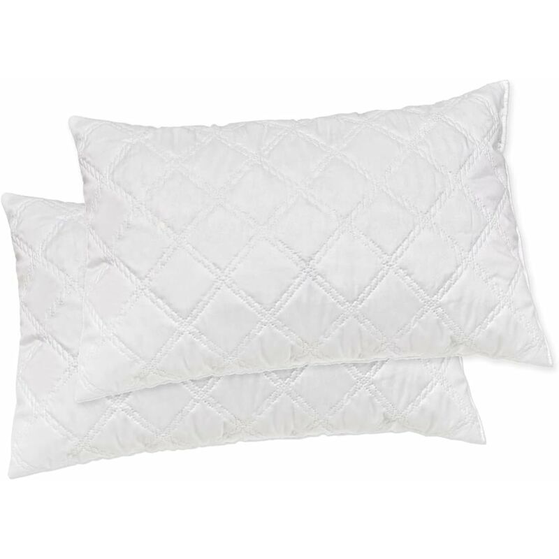 Emmevi Mv S.p.a. - Oreillers Lit Losanges Coussins Coton Respirant Doux Hypoallergéniques Lavables 2 Pièces