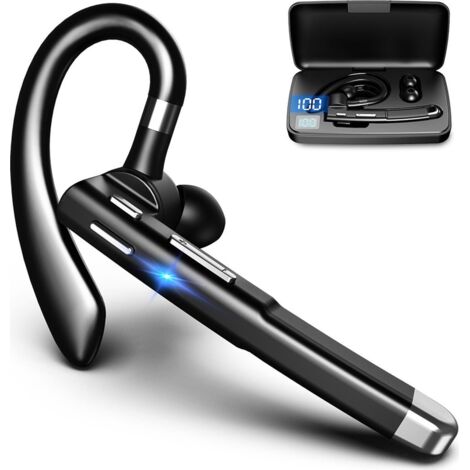 Oreillette Bluetooth pour les Téléphones mobiles, sans fil Oreillette Bluetooth V5.1 avec CVC 8.0-Microphone avec réduction du Bruit pour la Conduite/Magasin/Bureau, compatible avec iPhone et Android