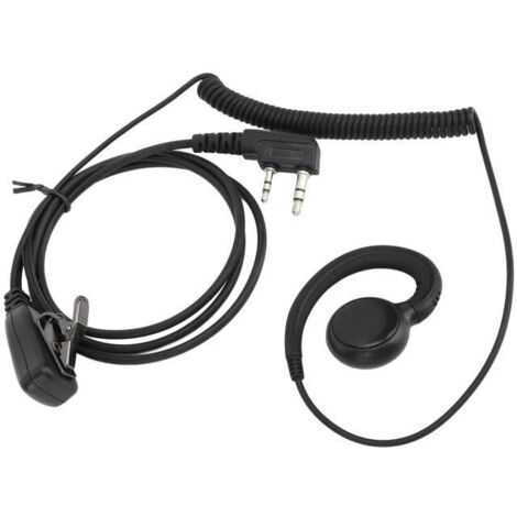 Oreillette HURRISE avec crochet et microphone pour talkie-walkie bidirectionnel, monofilaire, compatible UV 5R et BF 888S-AquaForge