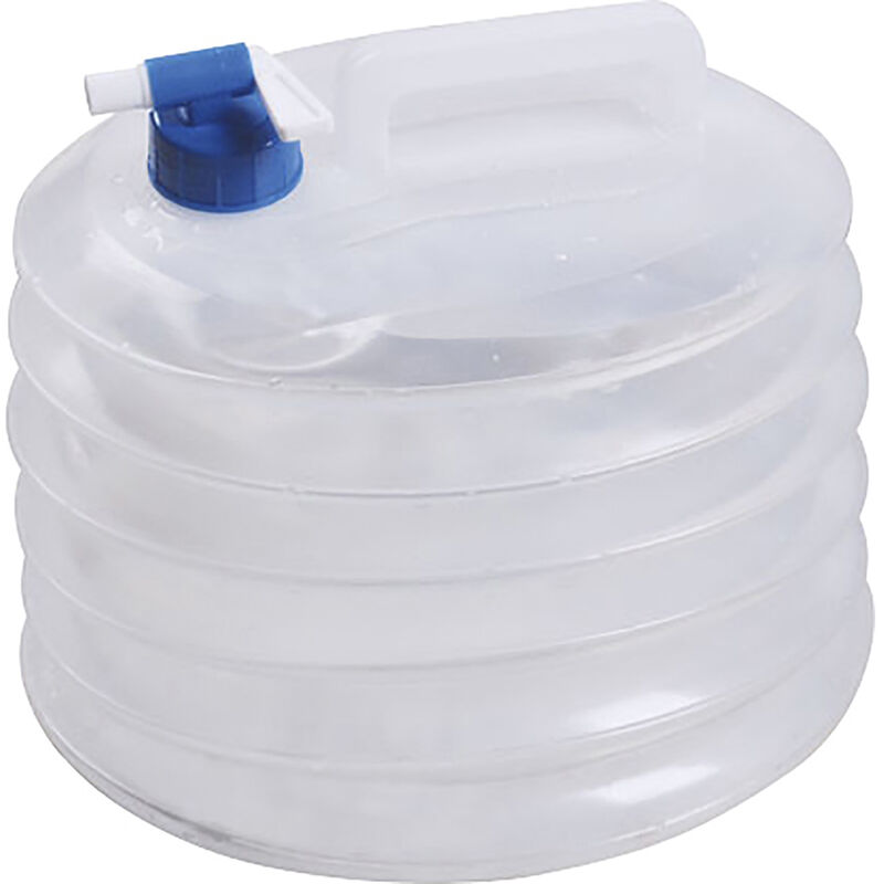 

BIDON PLASTICO PLEGABLE PORTATIL CON GRIFO 10 L, ideal para llevar agua u otras bebidas en tus excursiones y acampadas. - Orework