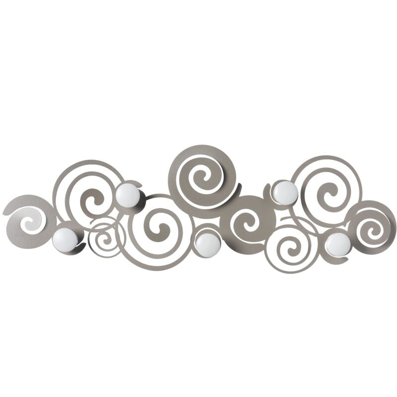Arti E Mestieri - Orfeo Porte-Manteau Mural Moderne sable Fabriqué en Italie en Acier, 6 Crochets, pour Entrée, Chambre et Salle de Bain