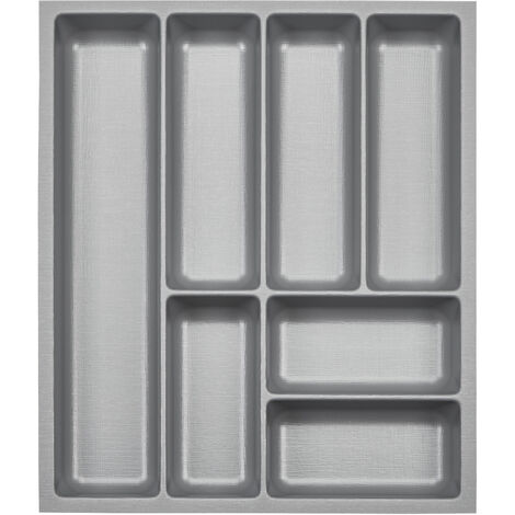 ORGA-BOX 3 Besteckeinsätze Tiefe 473 mm silbergrau Schubladeneinsätze Breite 391 mm für Schubladen 500 mm