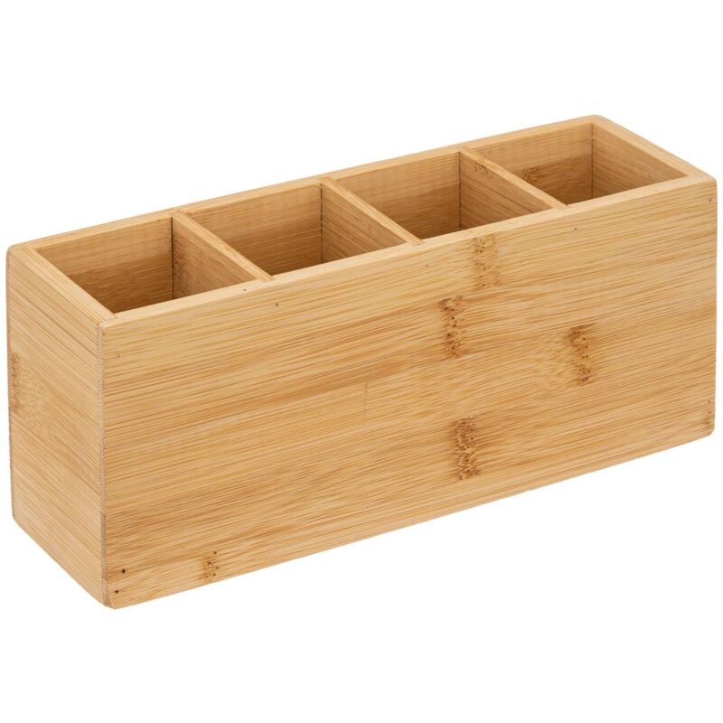 5five Simply Smart - Organisateur 4 compartiments en bambou Marron Foncé 22.4x9.8 cm