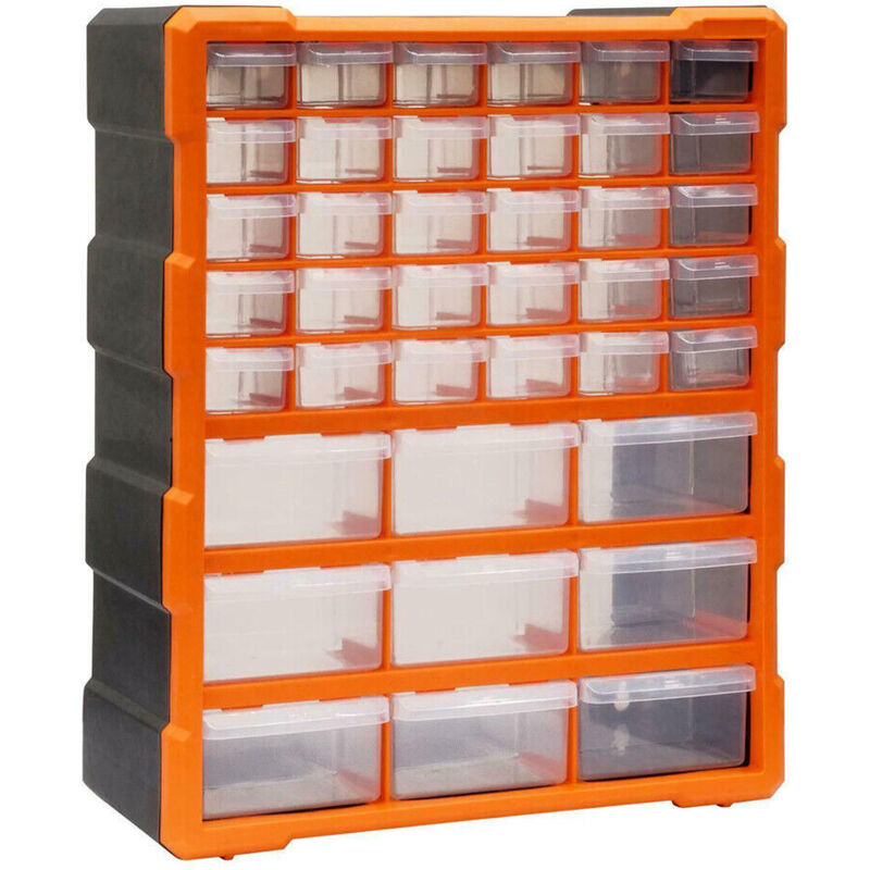 Organisateur Boîte à outils de rangement 39 Tiroirs en Plastique,Casier à vis outils - 38x16x47.5cm - Sûr Non toxique