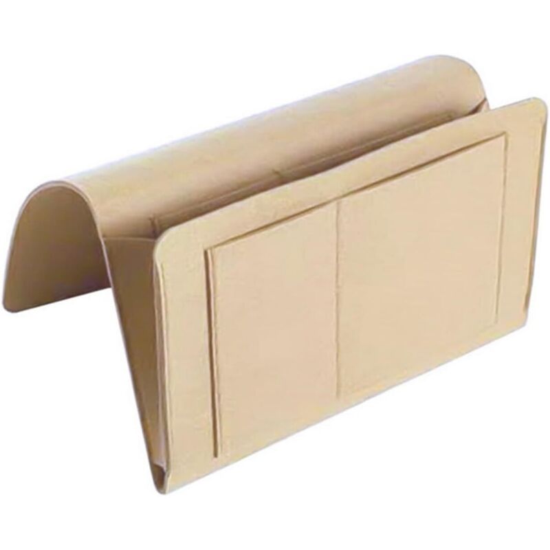 Organisateur chevet feutre – beige – lit superposé – poches intégrées – dortoir/université