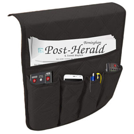 Organisateur d'accoudoir de canapé, poche anti-dérapante pour fauteuil de canapé, support de pochette de rangement en tissu pour téléphones portables, lunettes, télécommande TV, sac gain de place (Noi