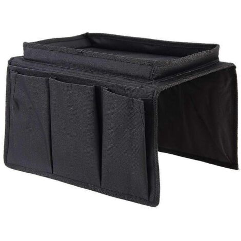 Organisateur d'accoudoir de canapé, support pour télécommande, agenda en tissu Oxford avec porte-gobelet intégré pour fauteuil inclinable et accoudoirs de lit - Noir, Livraison gratuite