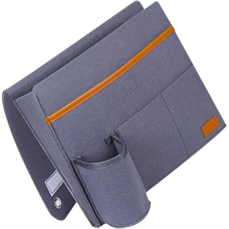 Organisateur D'accoudoir En Feutrine Gris Fumée, Pochette De Rangement Latérale Suspendue Multifonction, Pour Canapé Et Fauteuil Salon, Rangement Compartimenté Pratique