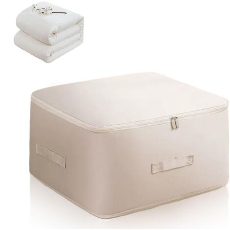 Organisateur d'auto-compression ultra peu encombrant, sacs d'emballage de compression, sacs de rangement pour vêtements, couvertures scellées sous vide (Beige, L)