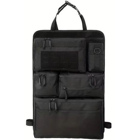 Organisateur de bagages , sac de rangement tactique pour siège arrière, sac de rangement suspendu pour le voyage (noir)