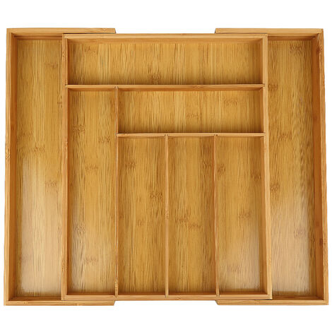 Range-couverts en bois extensible - Organisateur de tiroir de cuisine  Dimension 400-600mm