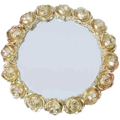 Organisateur de Bijoux en Résine avec Miroir Relief Rose pour Bureau