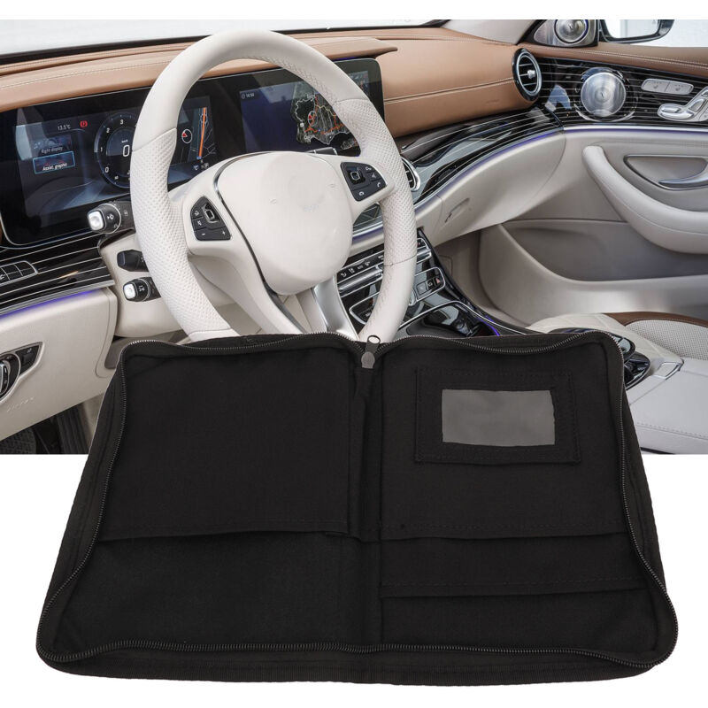 Organisateur de boîte à gants de voiture 6 poches multifonctionnelle avec fermeture éclair, porte-documents de voiture portable universel pour voiture