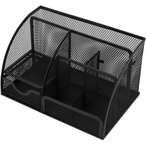 Organisateur de bureau métallique robuste et durable pour stylos, multifonction et design minimaliste, idéal pour bureau, maison ou dortoir.