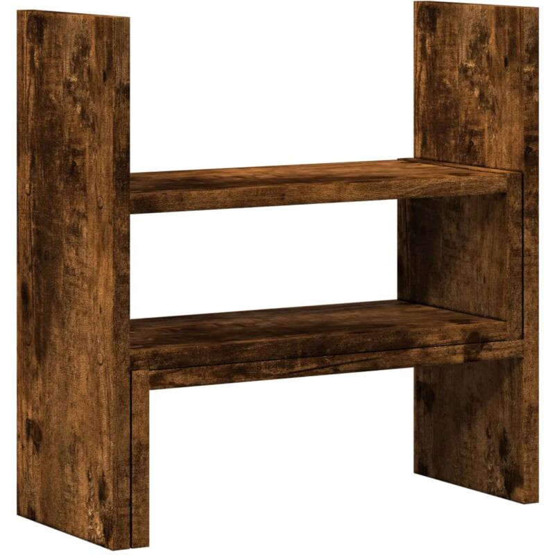 Vidaxl - Organisateur de bureau réglable chêne fumé bois d'ingénierie