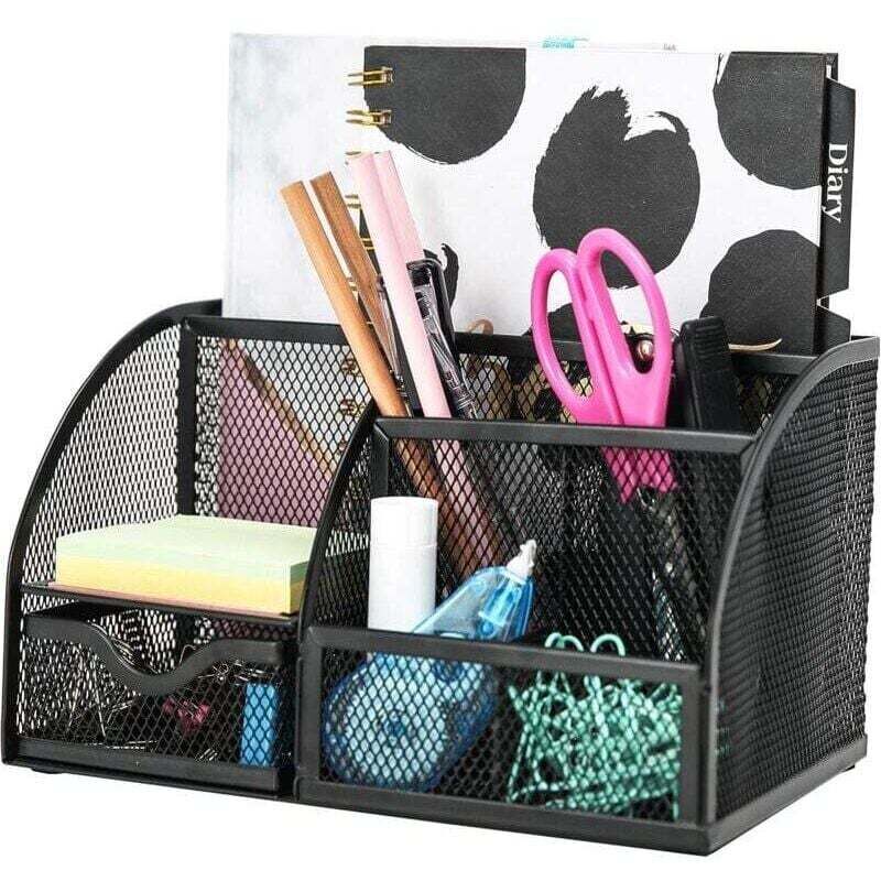 Organisateur de Bureau/Papeterie Organizer/Pot à Stylo/Bureau Ranger/Multifonctions Organisateur (348 Noir)