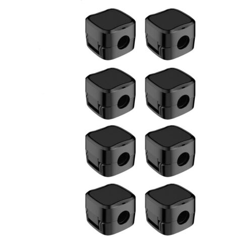 Organisateur de câbles magnétique 8pcs – Clips auto-adhésifs pour câbles USB et d'alimentation – Pour surfaces lisses – Noir