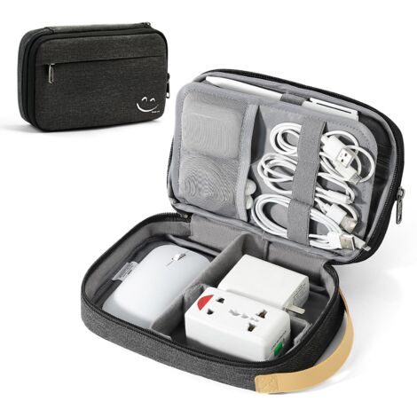 Organisateur De Cables - Nylon Impermeable - Double Couche Extensible - Pour Chargeurs Cables Cartes Sd Sim - 1 Pièce