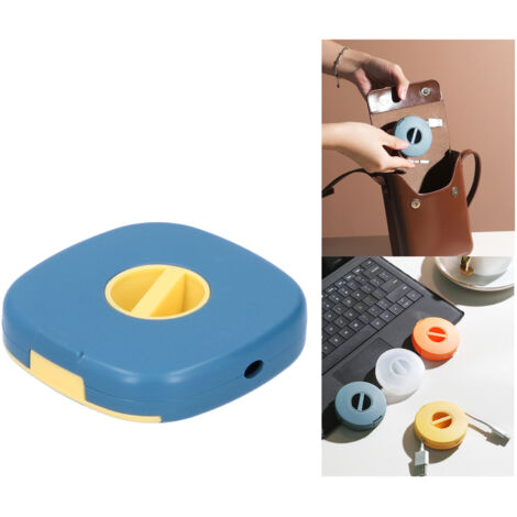 [Organisateur de Câbles] + [Organisateur Rotatif Portable] + [pour Bureau et Maison] + [PP Bleu+Jaune, 6.9x1.5cm, 25g, 1 Pièce]