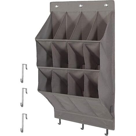 Organisateur de chaussures à suspendre à la porte, étagère à chaussures murale à 12 grandes poches, porte-chaussures Oxford, sac à chaussures, cintre pour homme Jia--
